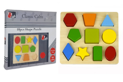 WOODEN COLOURS & SHAPES PUZZLE 10PCS 