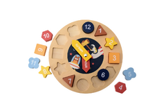 SPACE CLOCK WOODEN SHAPE SORTER AND PUZZLE