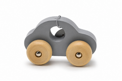 SIMPLE WOODEN TOY CAR - GREY