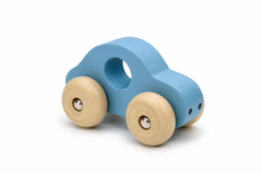 SIMPLE WOODEN TOY CAR - BLUE