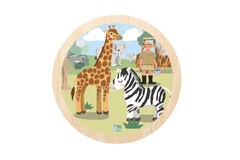 WILD BUDDIES 9PC ROUND JIGSAW PUZZLE FEEDING TIME