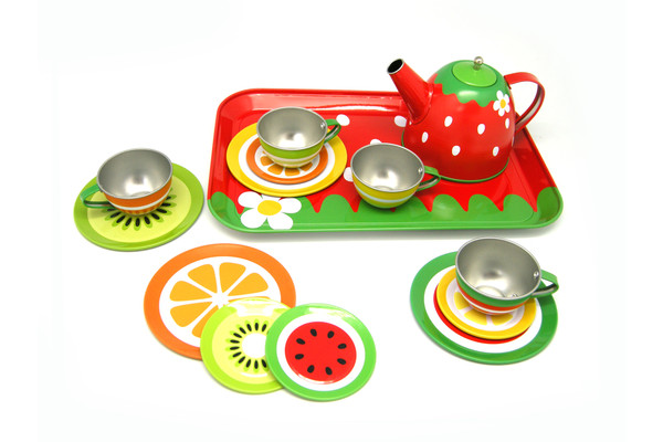 FRUIT TIN TEA SET 15PCS