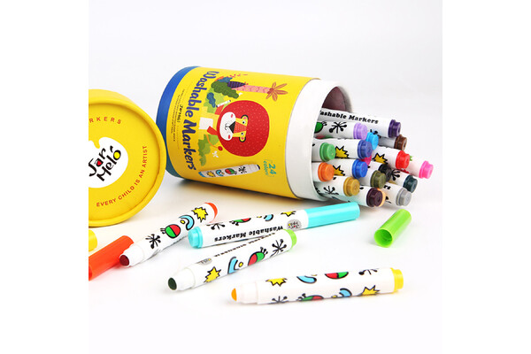 SPECIAL ROUND TIP WASHABLE MARKER -24 COLORS