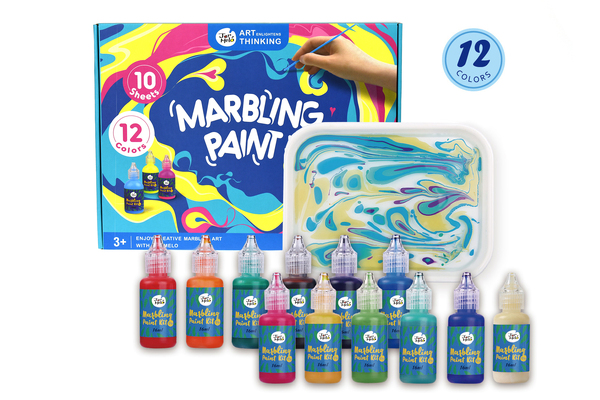 MARBLING PAINT - 12 COLOURS CRAFT KIT