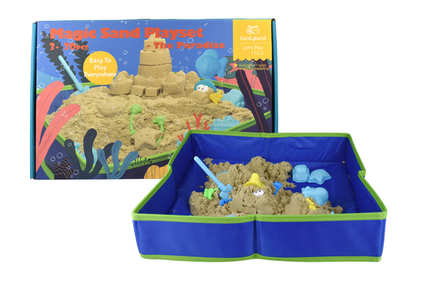 LT212 MAGIC STAR PARADISE SAND PLAYKIT 2KG Kinetic Magic sand kit with play tray and accessories