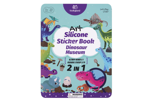 SILICONE STICKER BOOK - DINOSAUR MUSEUM