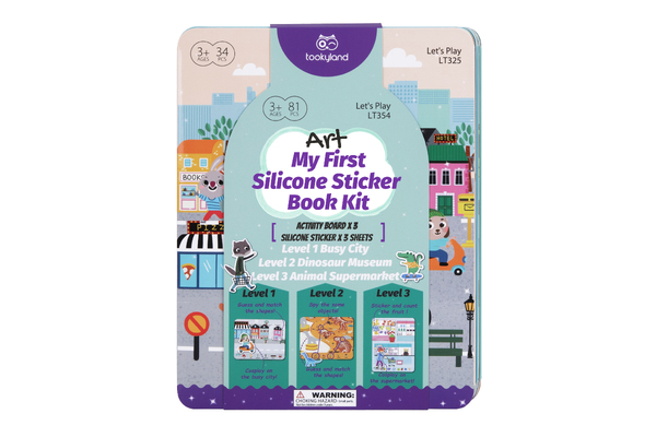 SILICONE STICKER BOOK - BUSY CITY