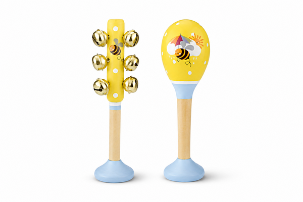 BUZZY DAYS BEE MARACA & BELLSTICK SET
