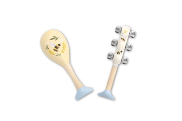 BUZZY DAYS BEE MARACA & BELLSTICK SET