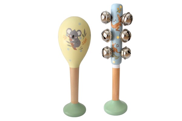 BUSH BUDDIES AUSTRALIAN ANIMALS MARACA & BELLSTICK SET