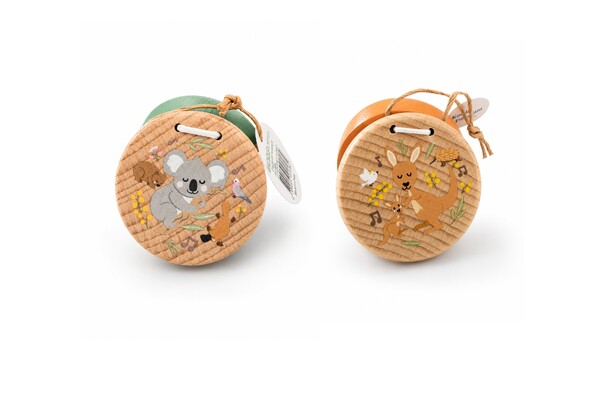 AUSSIE BUDDIES KOALA& KANGAROO WOODEN CASTANETS -SET OF 2