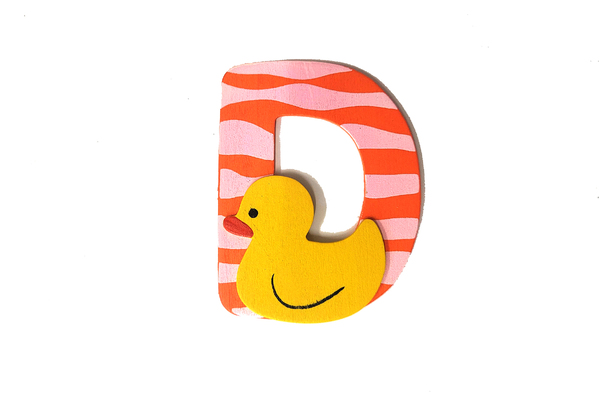 ANIMAL LETTER D RED/PINK