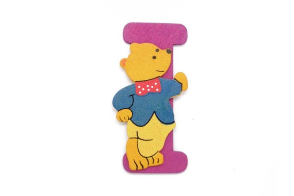 BEAR LETTER I PURPLE