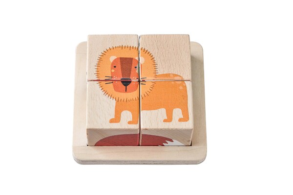 WOODEN BLOCK PUZZLE JUNGLE ANIMAL 