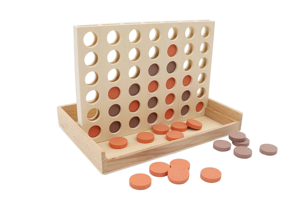 CALM & BREEZY WOODEN 4 IN A ROW GAME TERRACOTTA
