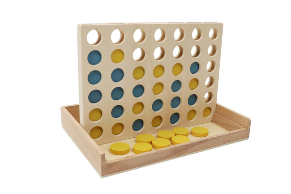 CALM & BREEZY WOODEN 4 IN A ROW GAME BOATHOUSE BLUE