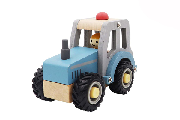 CALM & BREEZY TRACTOR WITH RUBBER WHEELS BLUE