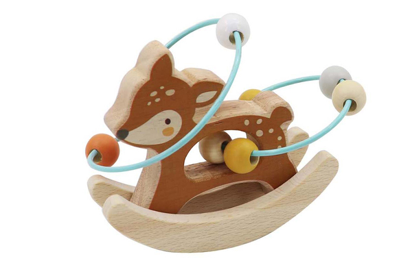 WOODLAND DEER BEAD MAZE ON ROCKING BASE