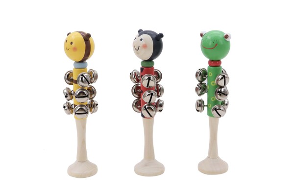 WOODEN INSECT BELL STICK SET OF 3