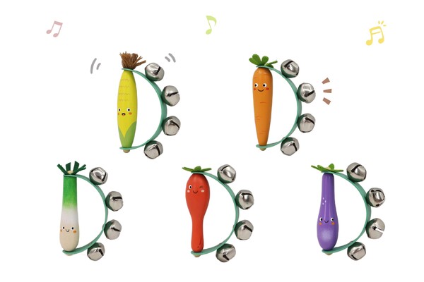 WOODEN VEGGIE HANDBELL PACK OF 5