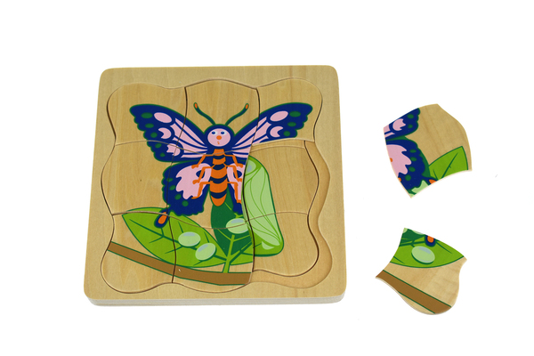 BUTTERFLY LIFECYCLE 4 LAYERS PUZZLE BOARD