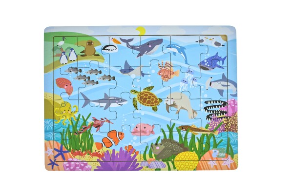 24PC JIGSAW PUZZLE AUSSIE SEA ANIMALS AND THEIR NAMES 