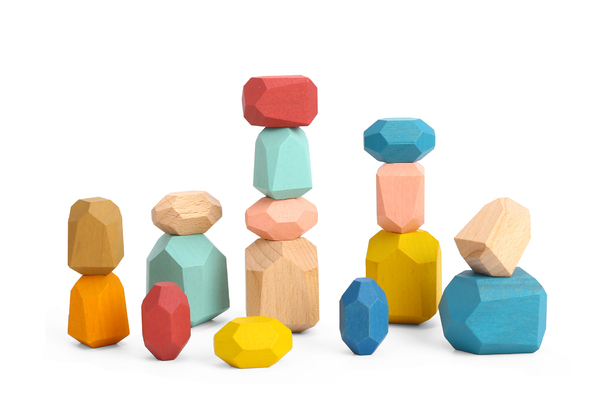 WOODEN STACKING STONE BLOCKS