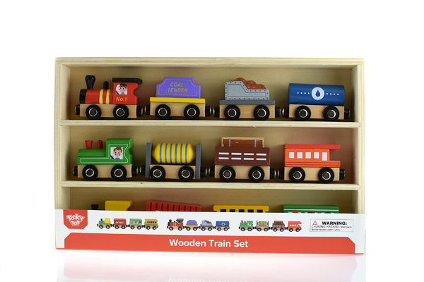 WOODEN TRAIN & CARRIAGE SET