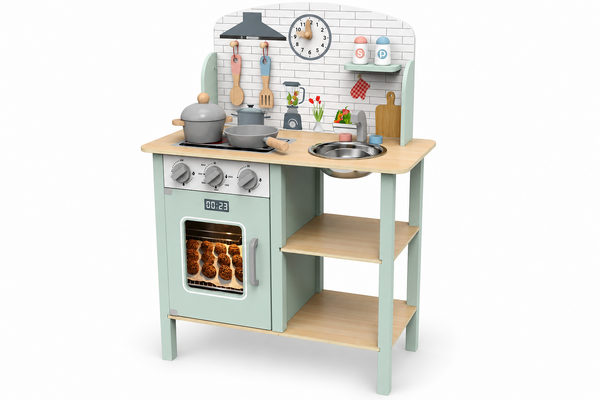 WOODEN PLAY KITCHEN SET