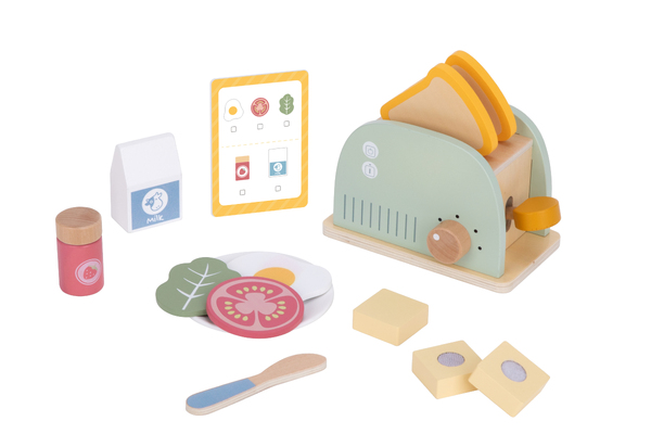 WOODEN TOASTER BREAKFAST SET