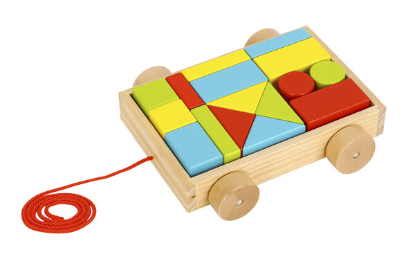 PULL ALONG CART WITH BLOCKS SMALL