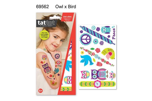 TATTOO MD BIRD OWL COLOR