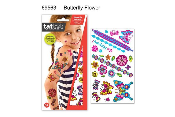 TATTOO MD B'FLY FLOWER COLOR