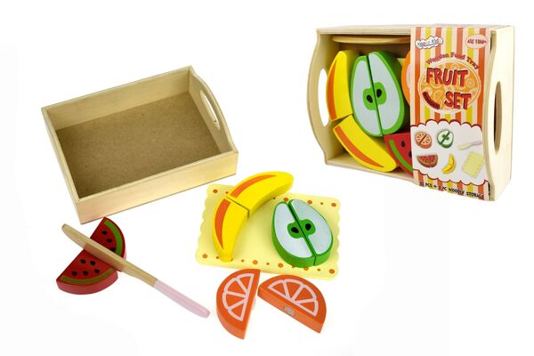 WOODEN FOOD CUTTING SET - FRUIT