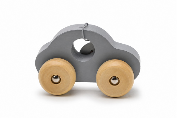 SIMPLE WOODEN TOY CAR - GREY