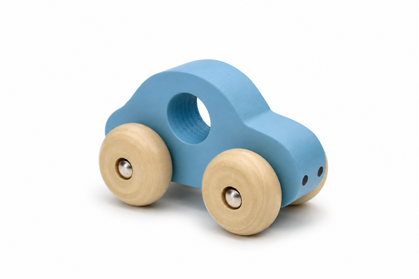 SIMPLE WOODEN TOY CAR - BLUE