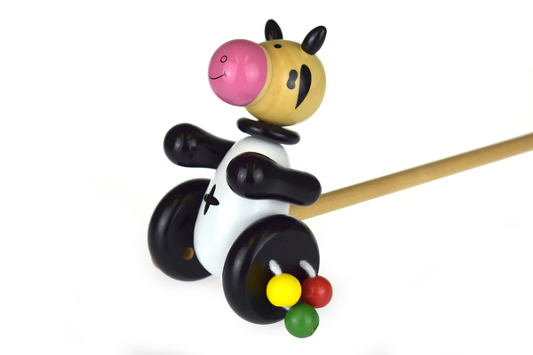 PUSH ALONG WOODEN COW