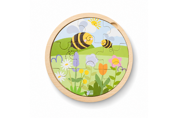 WOODEN 9PCS JIGSAW PUZZLE BUZZY DAYS BEE GARDEN